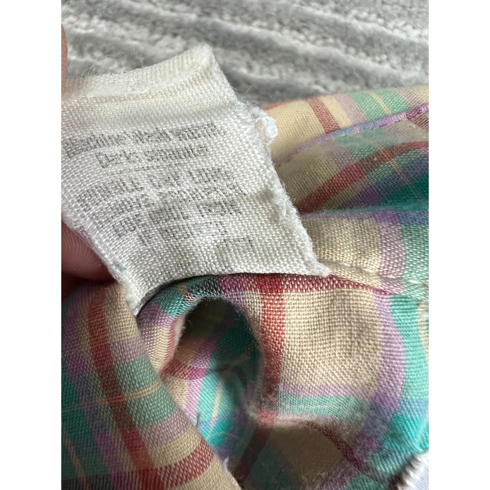 Tem Tex Western Shirt Womens M Multi Color Plaid Puff Sleeve Button Up Vintage - Picture 9 of 14